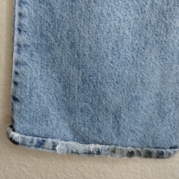 Retro 1 Rainbow Striped Embellished Relaxed Wide Leg Mid Rise Blue Jeans 9 / 29 - Picture 6 of 10